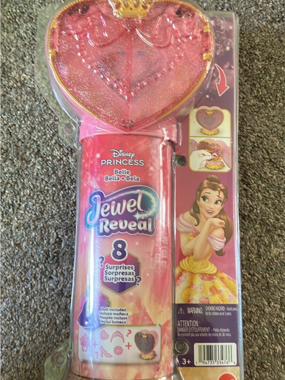 Disney Princess Belle Pink Heart Jewel Reveal Surprise Playset